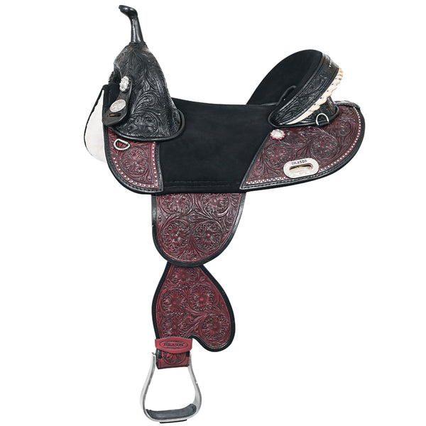 Hilason Treeless Western Horse Trail Barrel Racing American Leather Saddle - Uhorse