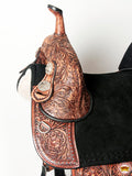 Hilason Western Horse Treeless Trail Barrel American Leather Saddle