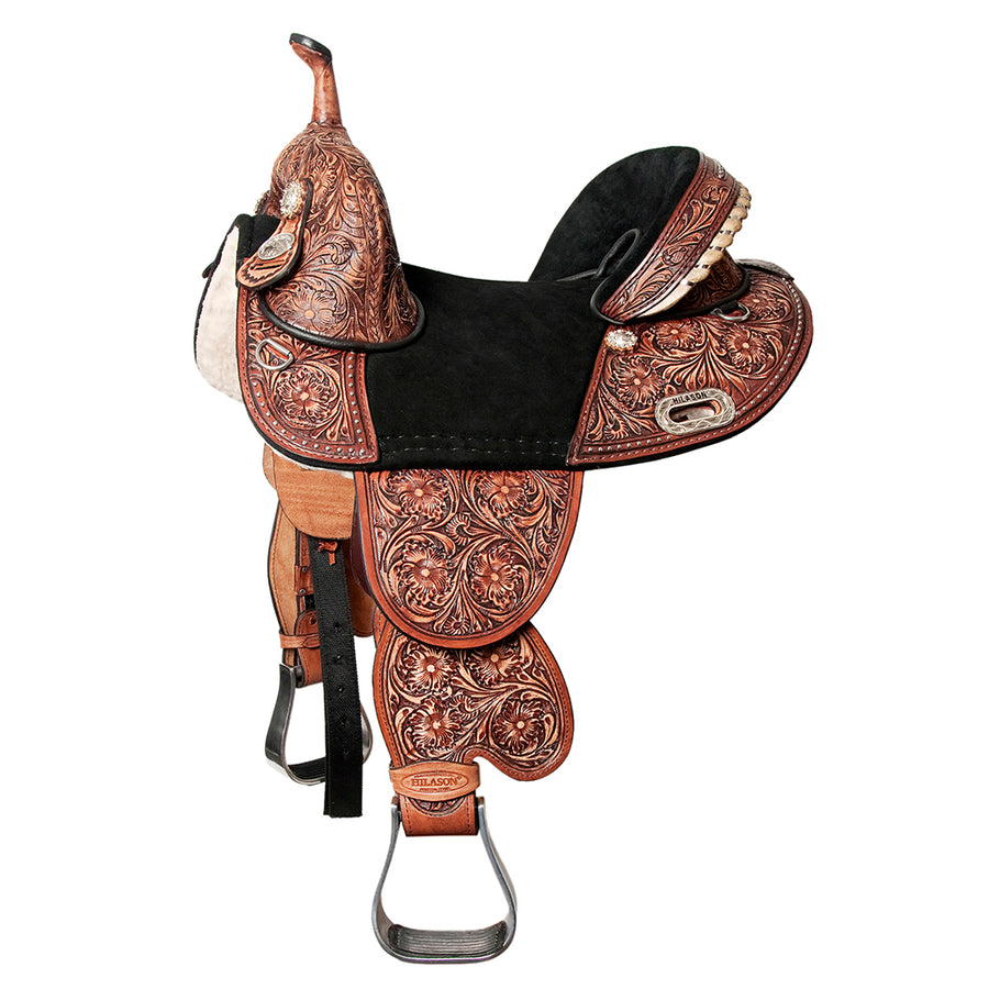 Hilason Western Horse Treeless Trail Barrel American Leather Saddle - Uhorse