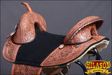 Hilason Western Horse Treeless Trail Barrel American Leather Saddle