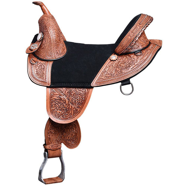 Hilason Western Horse Treeless Trail Barrel American Leather Saddle - Uhorse