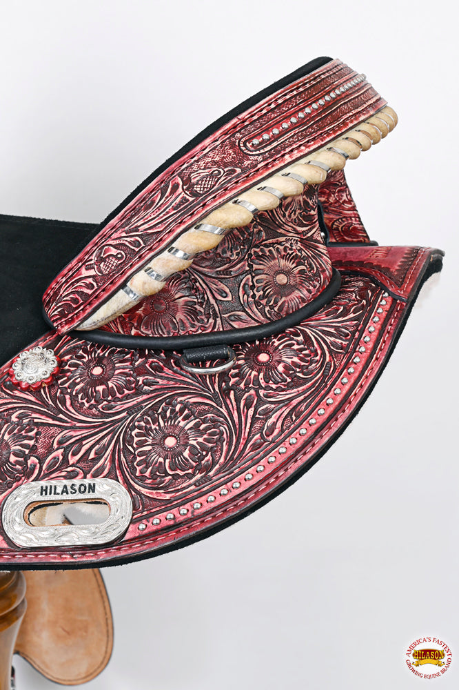 HILASON Western Horse Treeless Trail Barrel American Leather Saddle | for Horses
