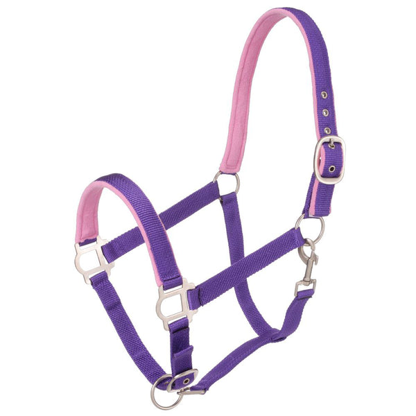 Tough 1 Nylon Padded H. Halter With Satin Hardware Purple by Hilason – Cowboy and equestrian accessories
