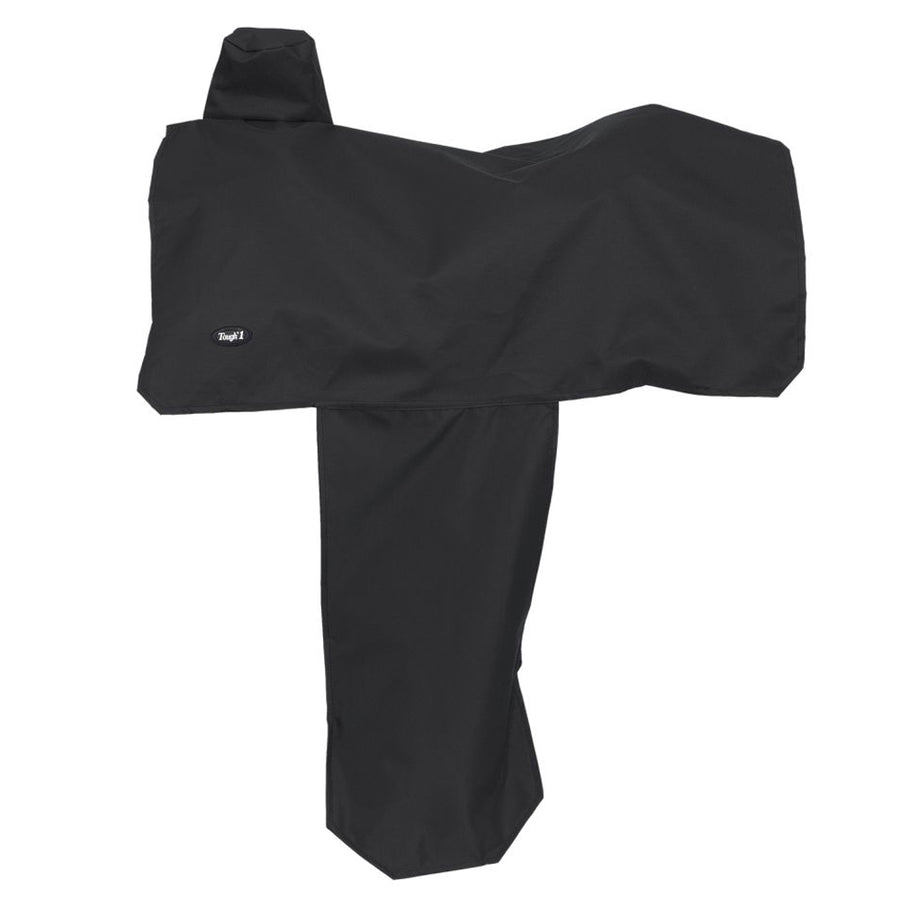 Tough 1 Heavy Nylon W. Full H. Saddle Cover W/ Elastic Strap Black – by Hilason – Cowboy and equestrian accessories