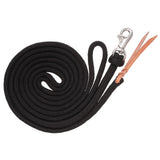 Tough 1 14 Ft. Training Lead Rope With Triggerbull Snap Leather Popper Black