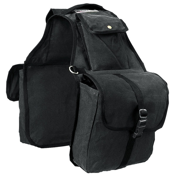 12 X Tough 1 Heavy Nyon Water Repellent Canvas H. Saddle Bag Black – by Hilason – Cowboy and equestrian accessories