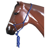 HILASON W. H. Poly Rope Tied Adjustable Halter 8 Ft Lead White & Blue by Hilason – Cowboy and equestrian accessories