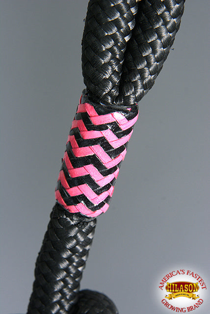 Western Horse Halter Poly Rope Tied Adjustable 8 Ft Lead Hilason