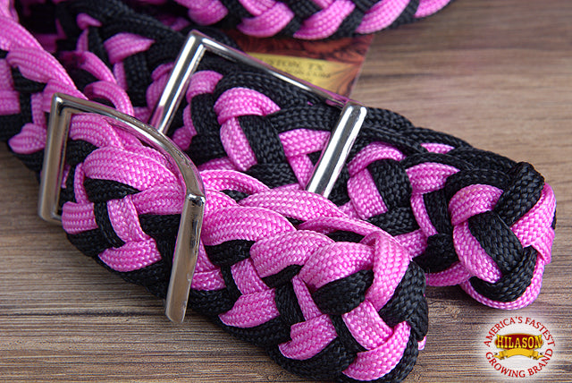 Hilason Braided Poly Barrel Racing Contest Reins Flat 1" X 8Ft Purple