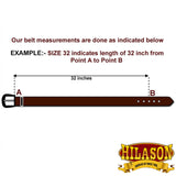 HILASON Western Genuine Leather Belt for Men Women Cowboy Cowgirl Handmade Unisex Full Grain Heavy Duty Jeans