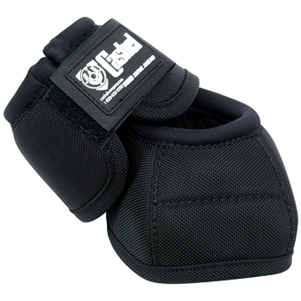 Black nylon horse bell boots with neoprene padding - Uhorse
