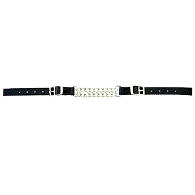 Black leather belt with woven silver center panel - Uhorse