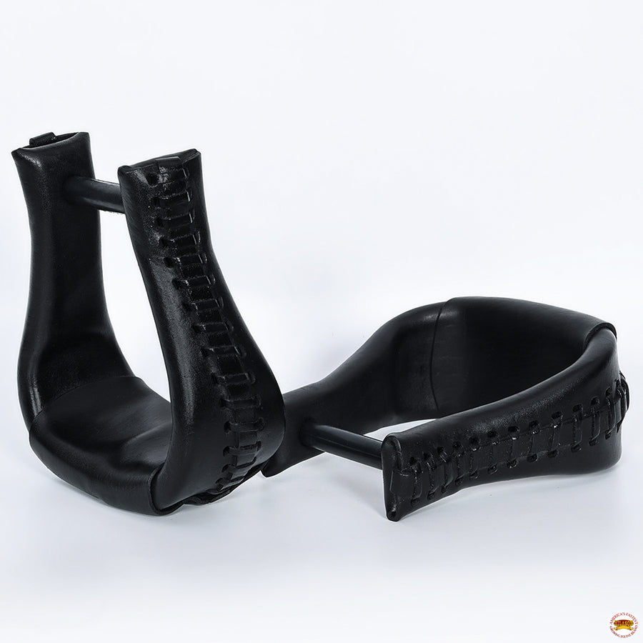 Hilason Western Saddle Bell Oil Leather Horse Stirrups Neck 3 In