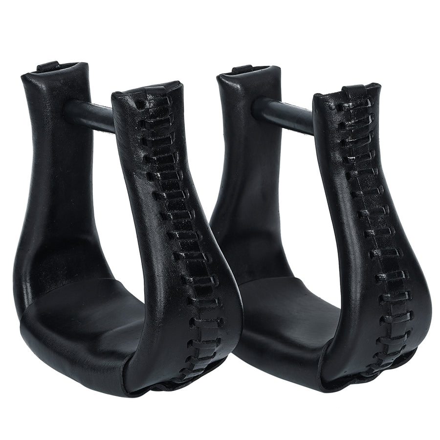 Hilason Western Saddle Bell Oil Leather Horse Stirrups Neck 3 In - Hilason