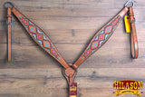 Hilason Western Horse Breast Collar American Leather Painted Geomatric