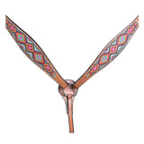 Hilason W. H. Breast Collar American Leather Painted Geomatric – by Hilason – Cowboy and equestrian accessories