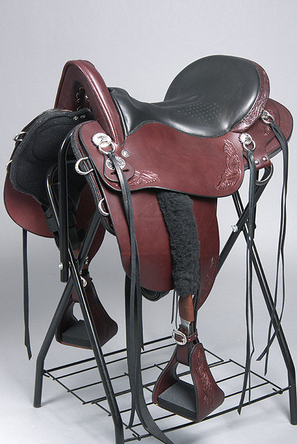 17.5' Tucker Logo 150 Horizon Compass Rose Leather Wide Tree Horse Saddle Brown