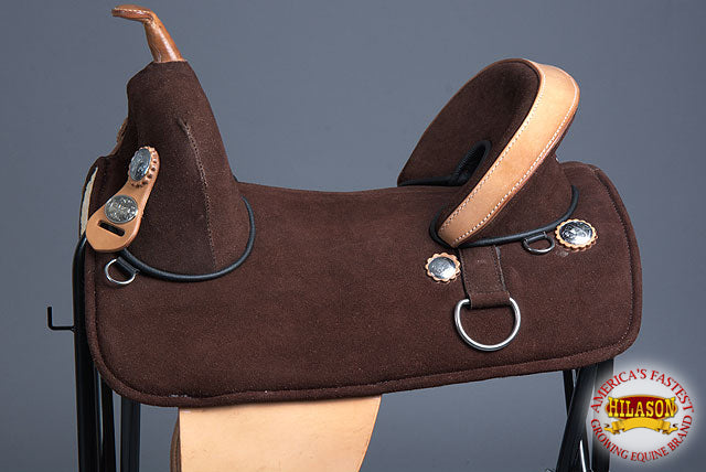 HILASON Treeless Western Trail Barrel Racing American Leather Saddle | Horse for Horses