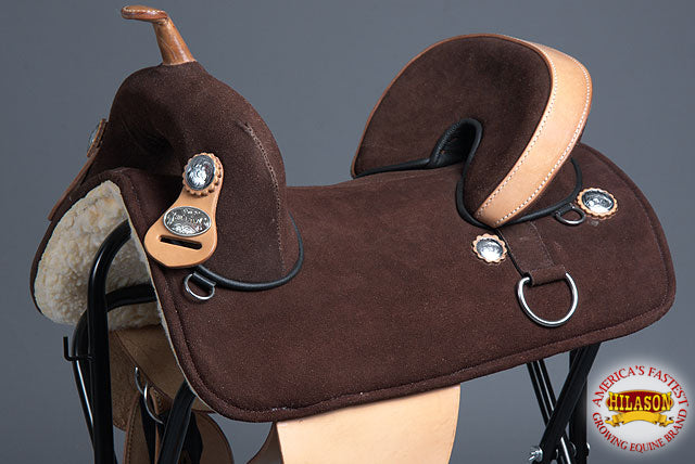 HILASON Treeless Western Trail Barrel Racing American Leather Saddle | Horse for Horses