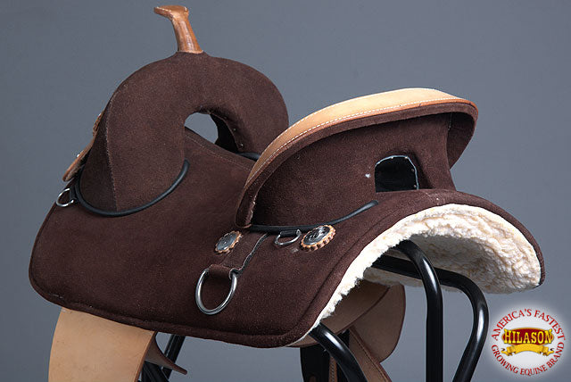 HILASON Treeless Western Trail Barrel Racing American Leather Saddle | Horse for Horses
