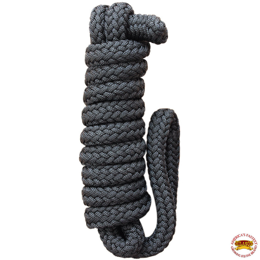 Hilason Horse Riding Poly Lead Rope Blue Tan 1" X 9 Ft. - Uhorse