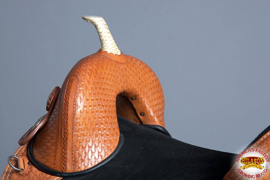 HILASON Western Horse Treeless Trail Barrel Saddle American Leather | for Horses