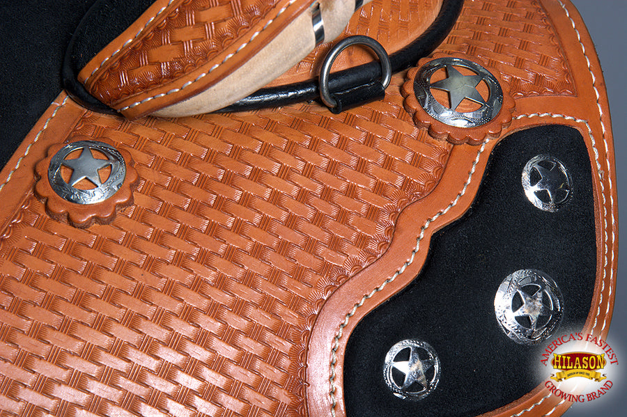 HILASON Western Horse Treeless Trail Barrel Saddle American Leather | for Horses