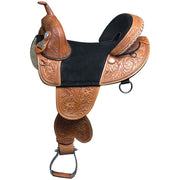 HILASON Western Horse Treeless Trail Barrel American Leather Saddle | Horse Saddle | Western Saddle | Treeless Saddle | Saddle for Horses | Horse Leather Saddle