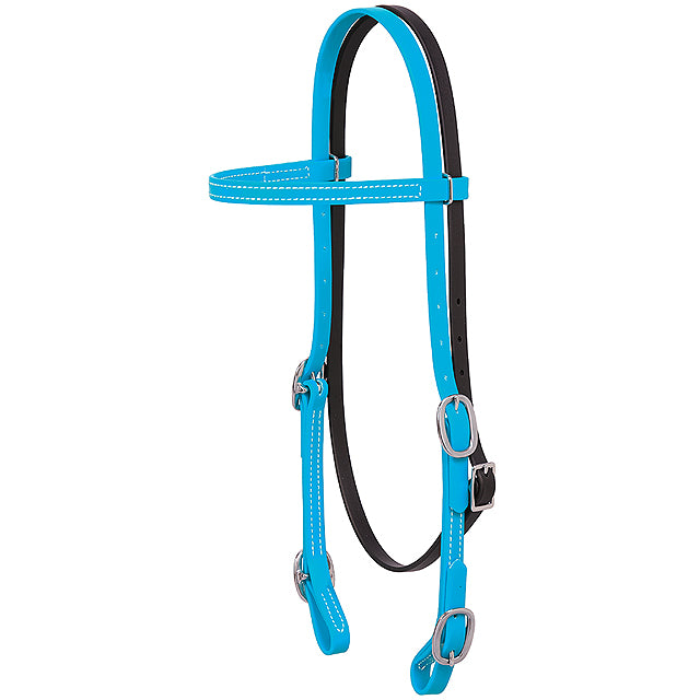 5/8" Brahma Webb Durable All Purpose Browband Headstall Hurricane Blue - Uhorse