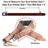 46 In Hilason Western Right Hand Gun Holster Rig 44/45 Cal Leather Cowboy