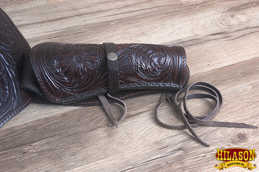 48 In Hilason Western Right Hand Gun Holster Rig 44/45 Cal Leather Cowboy