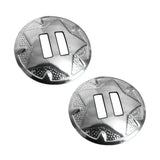 2 Pack Hilason Western Tack Round Nickle Plated Headstall Saddle Concho - Uhorse
