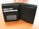 Men'S Genuine Calf Leather Id Credit Card Holder Coin Purse Wallet Pockets