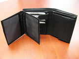 Men'S Genuine Calf Leather Id Credit Card Holder Coin Purse Wallet Pockets