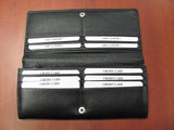 Men'S Genuine Calf Leather Id Credit Card Holder Zipper Coin Purse Wallet