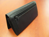 Men'S Genuine Calf Leather Id Credit Card Holder Zipper Coin Purse Wallet