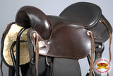 HILASON Gaited Western Trail Pleasure Endurance American Leather Saddle Dark Brown | Horse Treeless for Horses