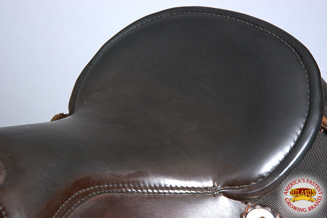HILASON Gaited Western Trail Pleasure Endurance American Leather Saddle Dark Brown | Horse Treeless for Horses