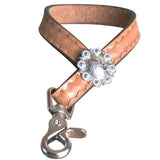 Tan leather western lead rope with silver concho hardware - Uhorse