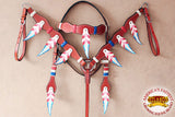 HILASON Western Horse Headstall Breast Collar Set Genuine American Leather Mahogany