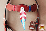 HILASON Western Horse Headstall Genuine American Leather Mahogany