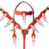 HILASON Western Horse Headstall Genuine American Leather Mahogany