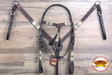 HILASON Western Horse Headstall Breast Collar Set Tack American Leather | Headstall Bridle for Horses Western | Horse Headstall Bridle | Western Headstalls Bridle for Horses