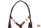 Western Horse Headstall Tack Bridle American Leather Braided Hilason