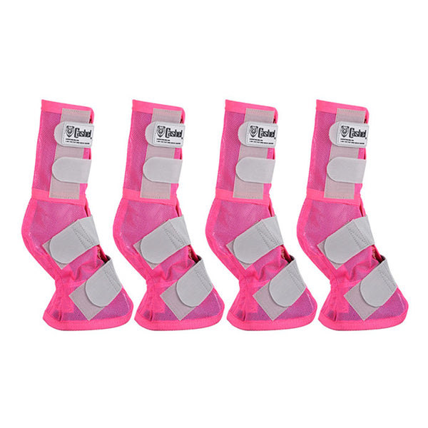 4pk Cashel Fly Warmblood H. Leg Guard Cool Mesh Boots Pink by Hilason – Cowboy and equestrian accessories