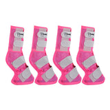 4 Pack Cashel Fly Prevention Warmblood Horse Leg Guard Cool Mesh Boots Pink