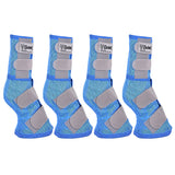 4 Pack Cashel Fly Prevention Warmblood Horse Leg Guard Cool Mesh Boots Blue