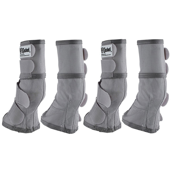 Gray nylon horse boots with protective padding, set of four - Uhorse