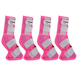 4 Pack Cashel Fly Prevention Arab Horse Leg Guard Cool Mesh Boots Pink