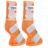4 Pack Cashel Fly Prevention Arab Horse Leg Guard Cool Mesh Boots Orange